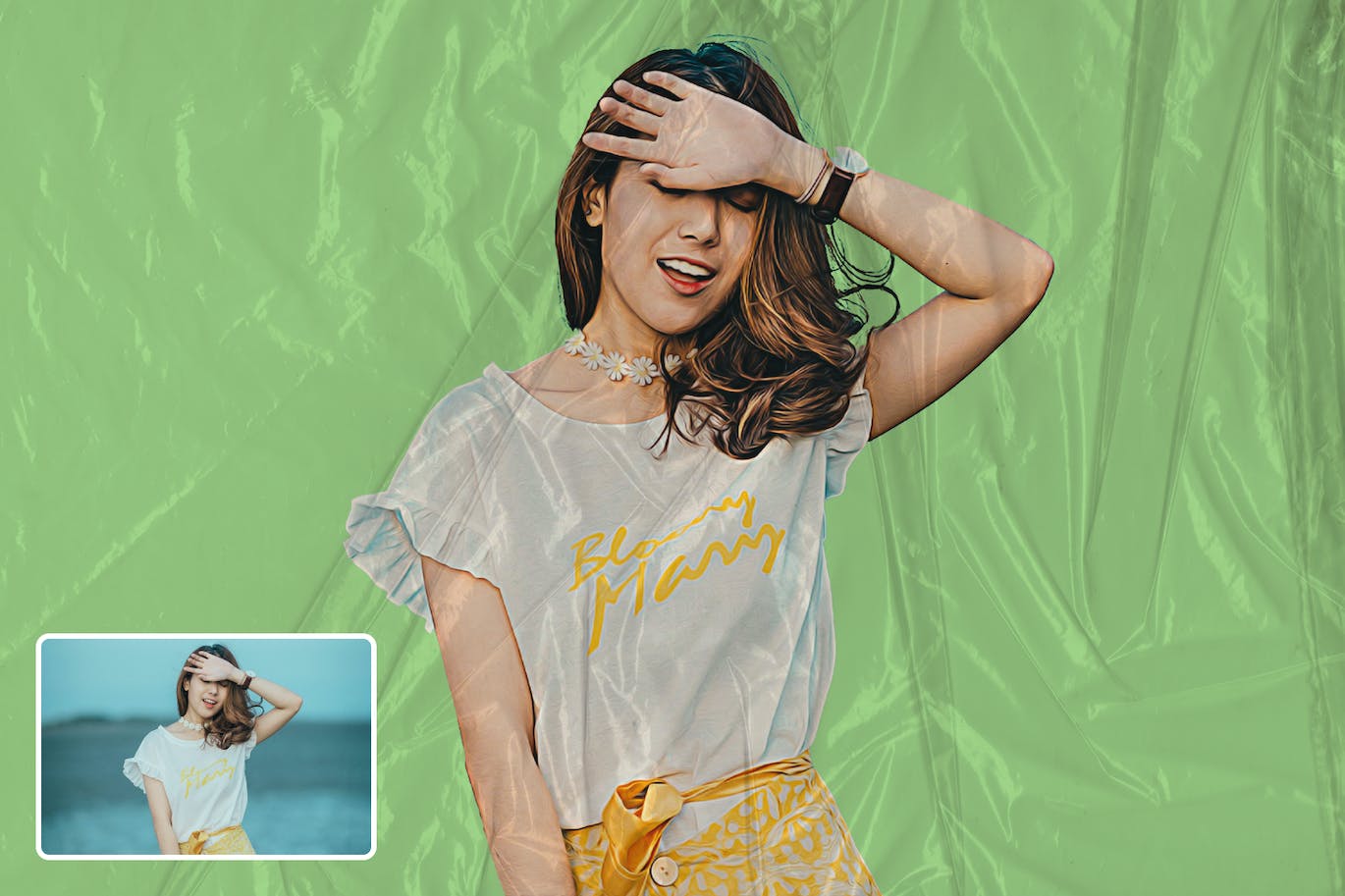 塑料包装膜效果PS动作模板 Plastic Wrapped Overlay Photoshop Action 插件预设 sucaiwan.com