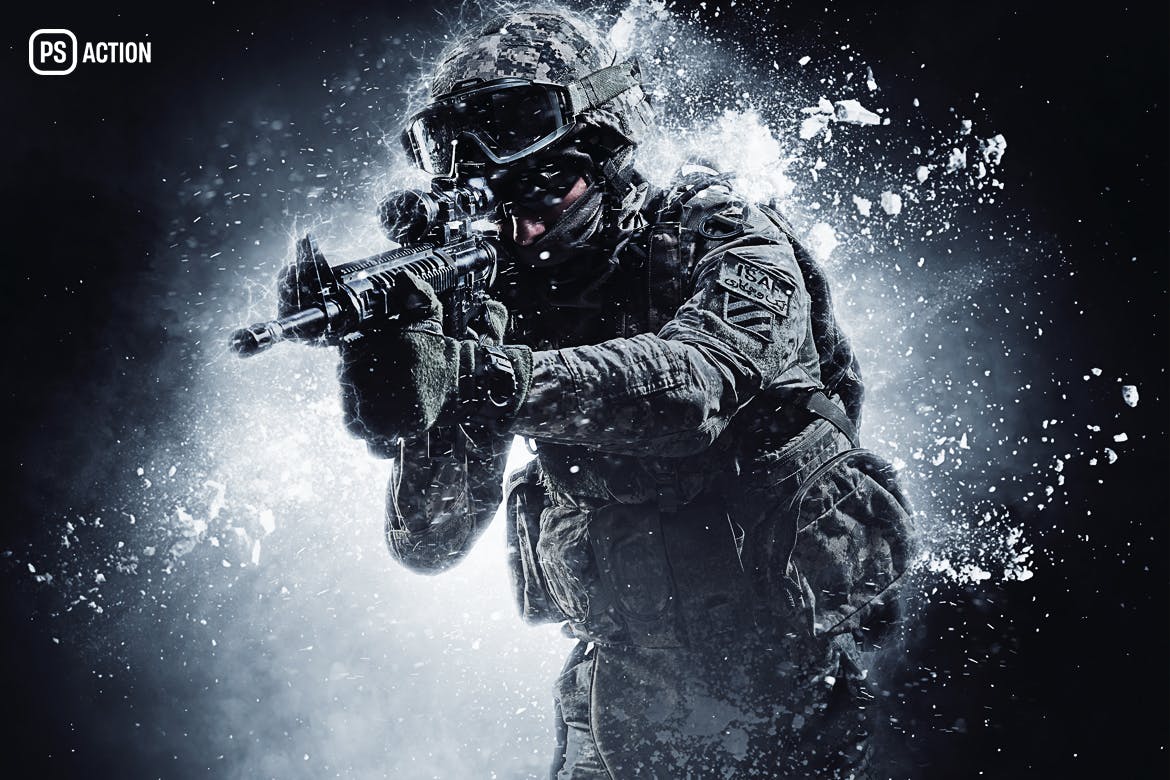 战场碎片效果照片处理Photoshop动作 The Battle field Photoshop Action 插件预设 sucaiwan.com