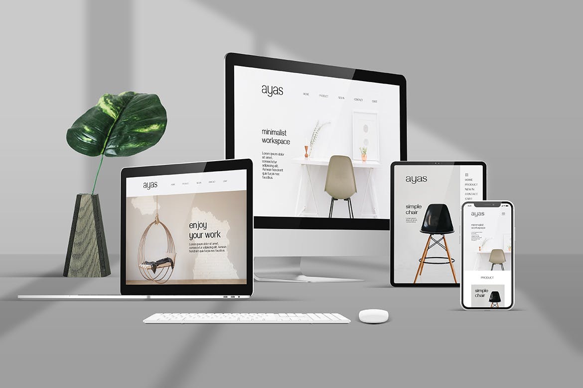 响应式场景多设备样机图 Responsive Screen Mockup 样机素材 sucaiwan.com