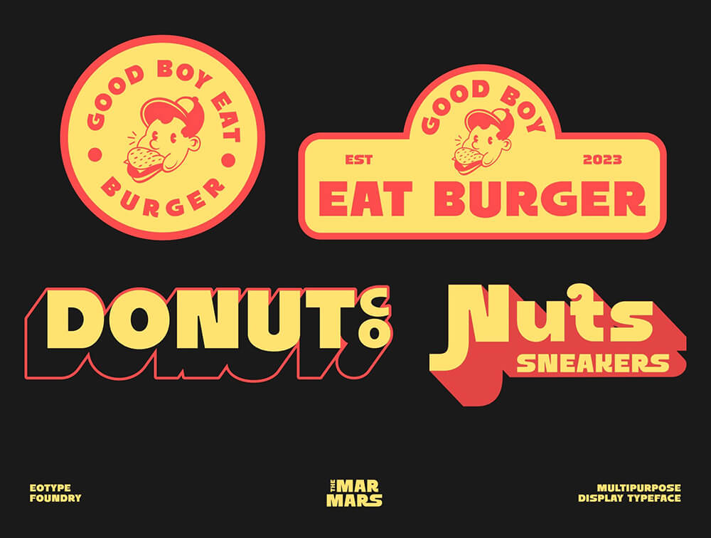 俏皮复古显示字体 设计素材 sucaiwan.com