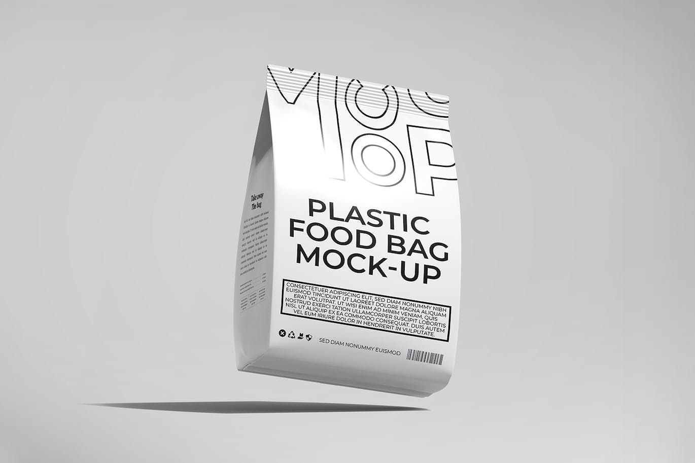 哑光塑料食品包装袋PSD样机 Matte Plastic Food Packaging Bag PSD Mockup 样机素材 sucaiwan.com