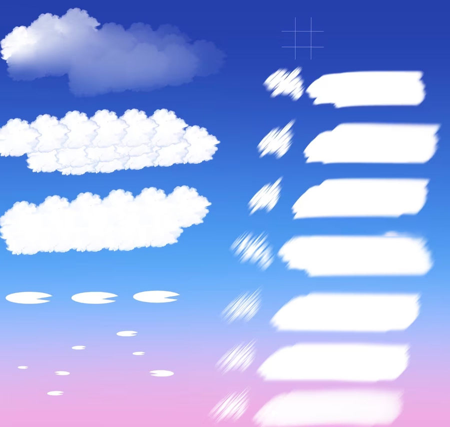 Procreate笔刷-风景树叶云彩气泡星星插画笔刷合集 笔刷资源 sucaiwan.com