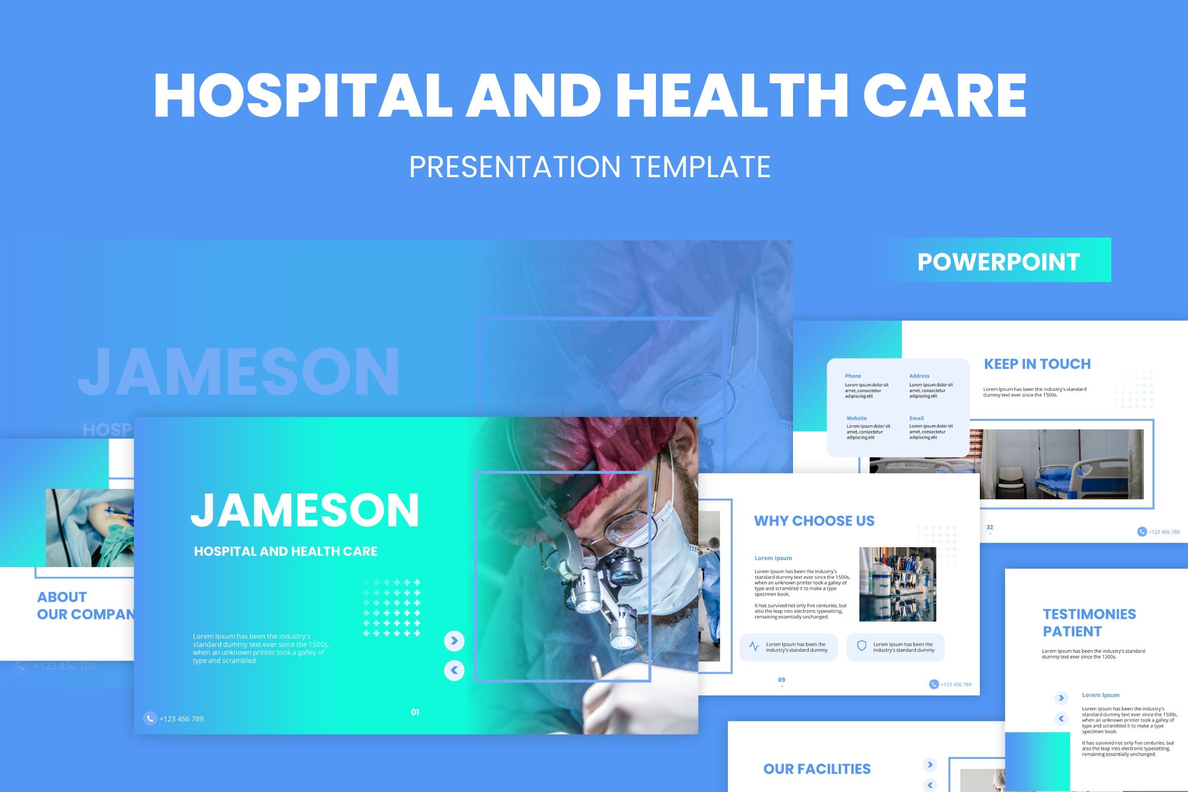 医院和保健培训PowerPoint演示文稿模板 Hospital & Health Care Training Powerpoint 幻灯图表 sucaiwan.com