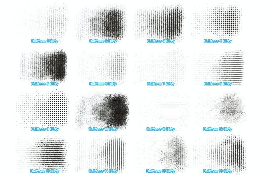 Procreate笔刷-复古半色调效果Procreate笔刷下载 笔刷资源 sucaiwan.com