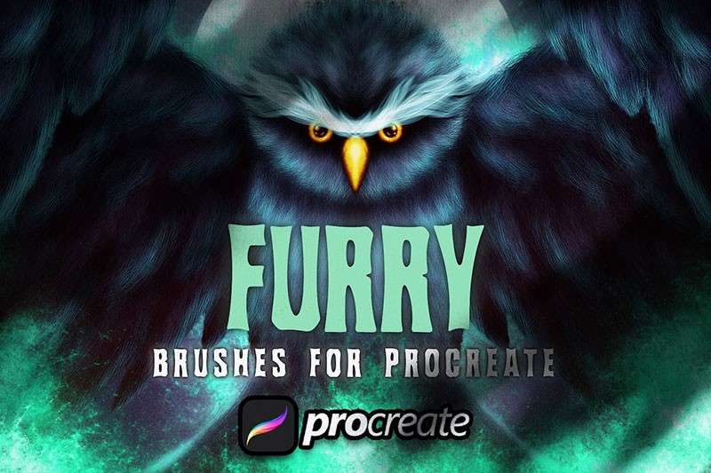 Procreate动物蓬松毛发笔刷 笔刷资源 sucaiwan.com