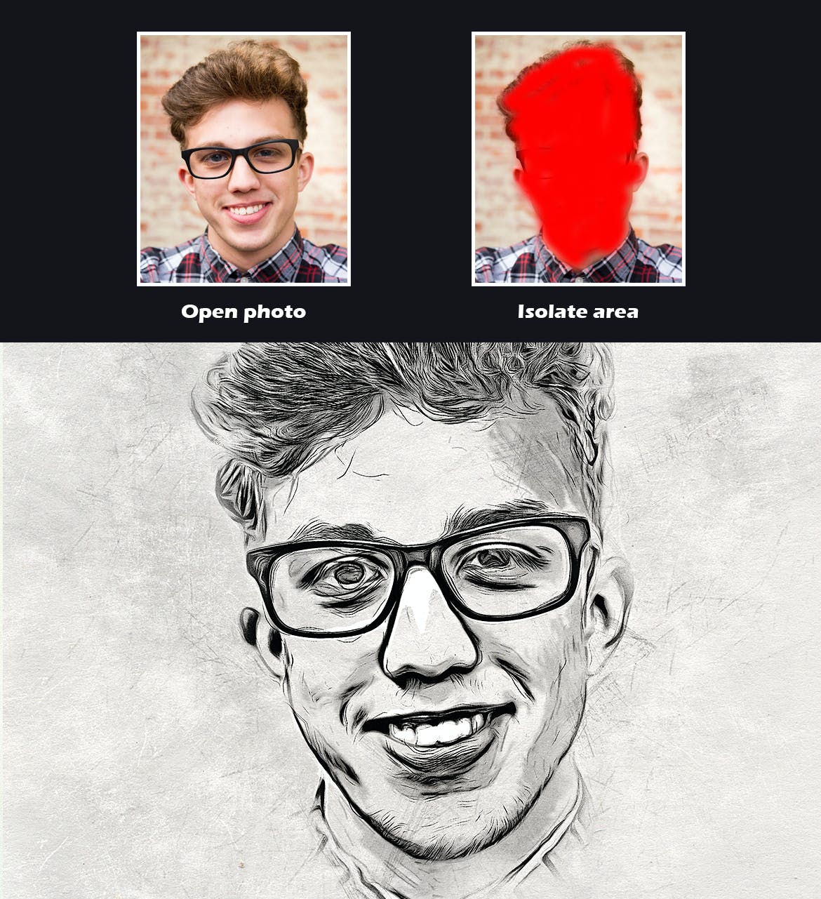 素描艺术效果照片处理Photoshop动作 SketchArt – Photoshop Action 插件预设 sucaiwan.com