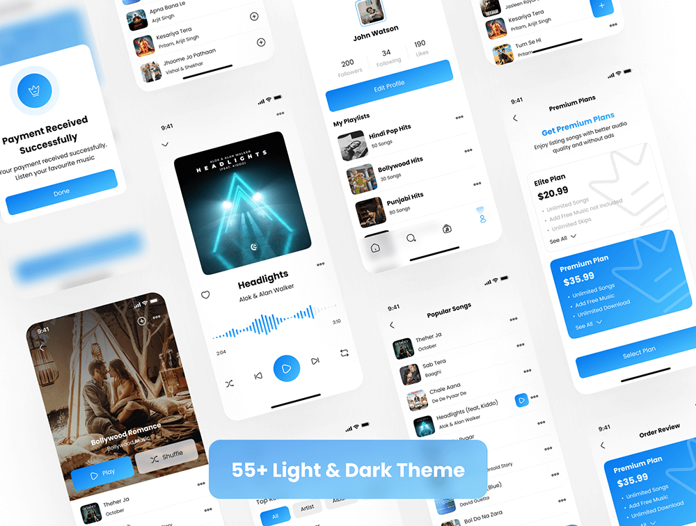 音乐应用程序iOS UI套件 APP UI sucaiwan.com