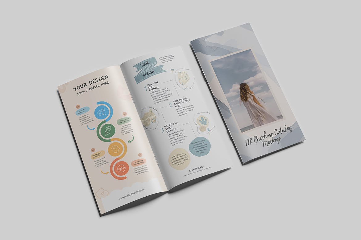 DL尺寸产品宣传册设计样机 DL Brochure Mockup 样机素材 sucaiwan.com