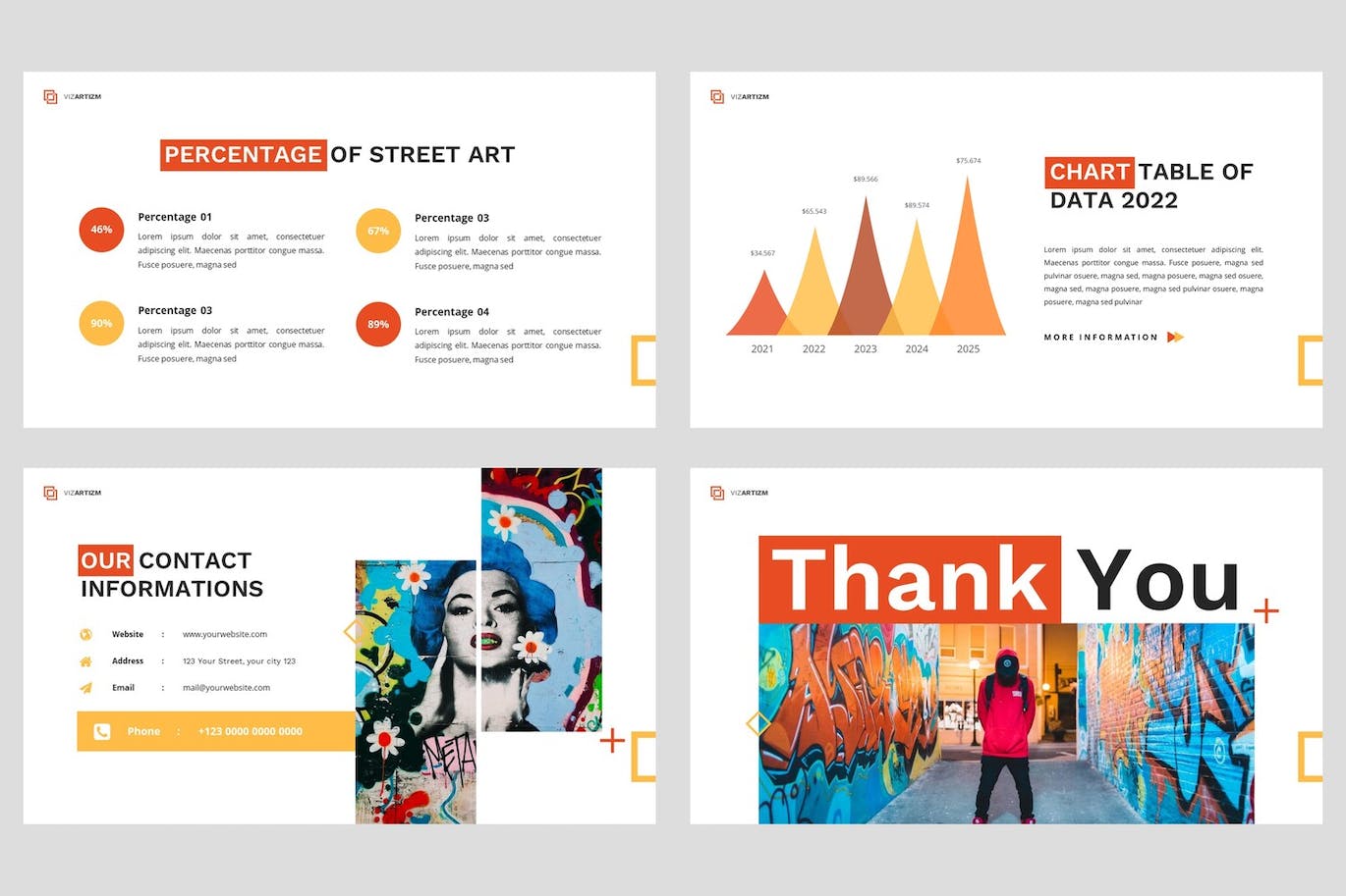 波普艺术和涂鸦Google幻灯片模板素材 Vizartizm – Pop Art Google Slides Template 幻灯图表 sucaiwan.com