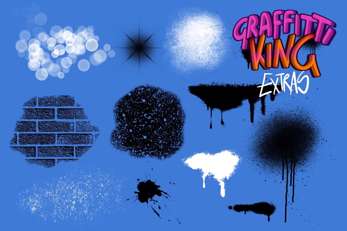 涂鸦风格Procreate笔刷 Graffiti King Procreate Brushes 笔刷资源 sucaiwan.com