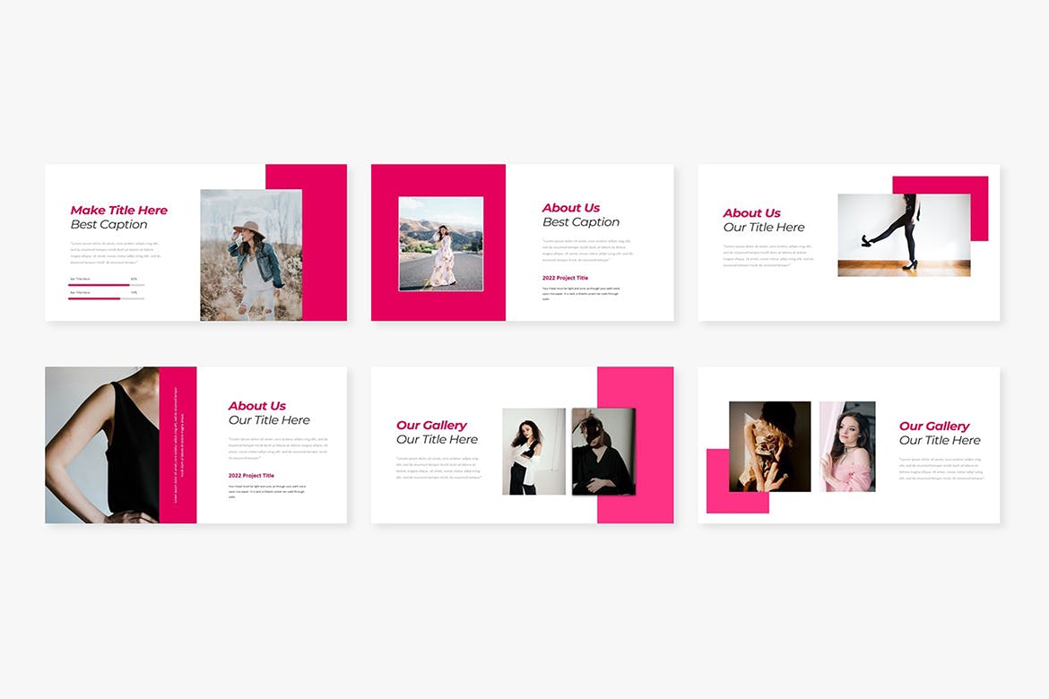 时尚服装展示谷歌幻灯片创意模板 Vella Fashion Google Slide 幻灯图表 sucaiwan.com