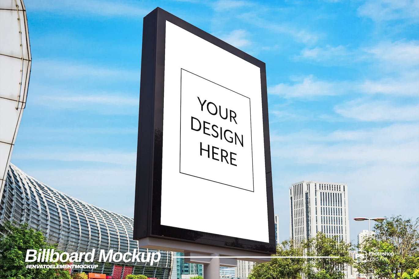 侧视图垂直广告牌设计样机模板 Side View Vertical Billboard Mockup 样机素材 第1张-素材湾丨精选海外优质设计素材资源 侧视图垂直广告牌设计样机模板 Side View Vertical Billboard Mockup 样机素材 sucaiwan.com