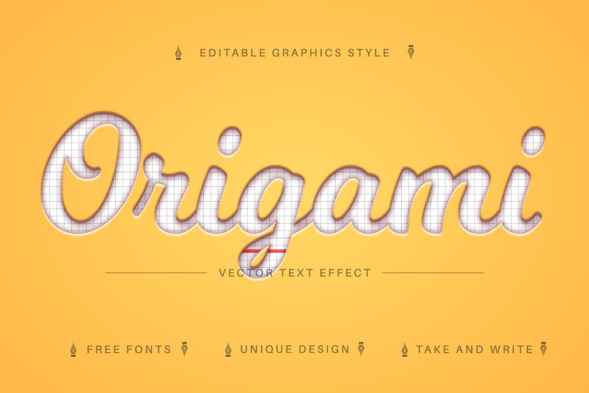 白纸网格矢量文字效果字体样式 School Paper – Editable Text Effect, Font Style 插件预设 sucaiwan.com