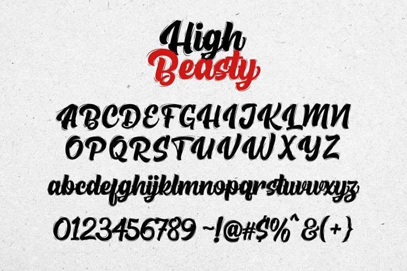 High Beasty 国潮风英文字体 设计素材 sucaiwan.com