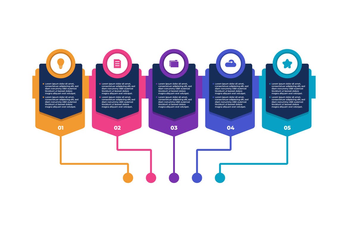 极简主义彩色商业信息图表设计模板 Minimalist Colorful Business Infographic Design 幻灯图表 sucaiwan.com