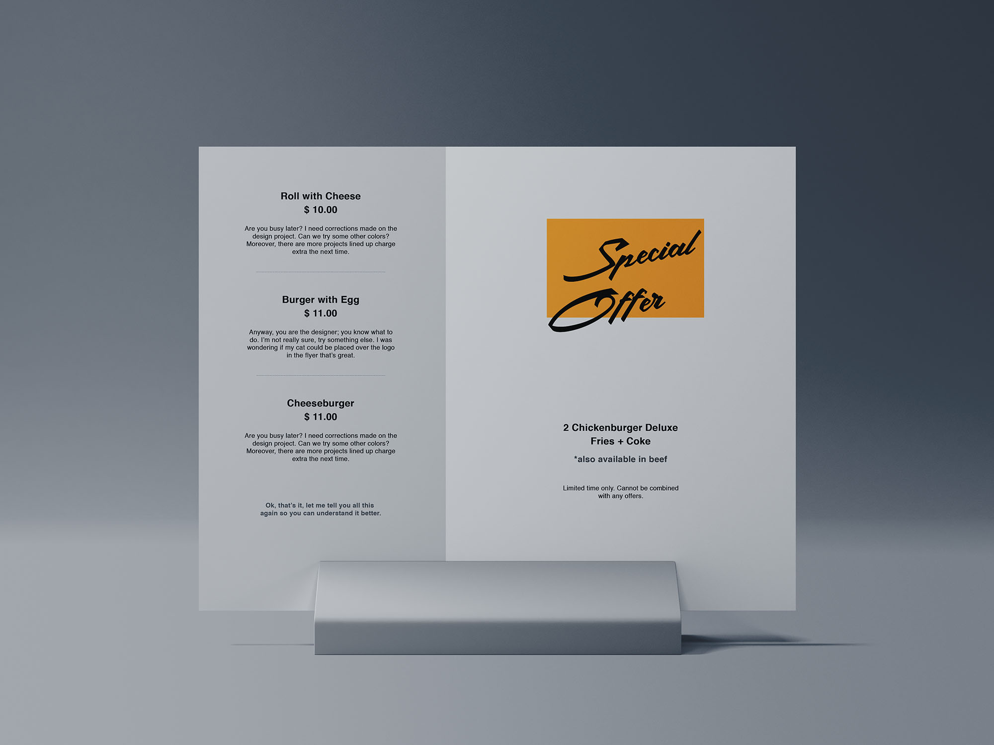 前视图桌号卡设计样机 Front Table Tent Mockup 样机素材 sucaiwan.com