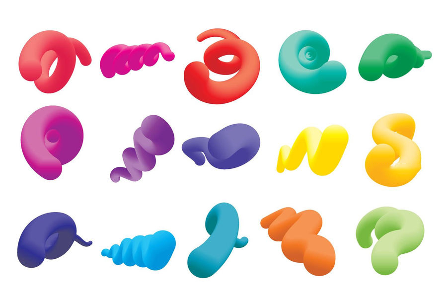 PNG素材-3D立体抽象形状颗粒纹理图形设计PNG素材 图片素材 sucaiwan.com