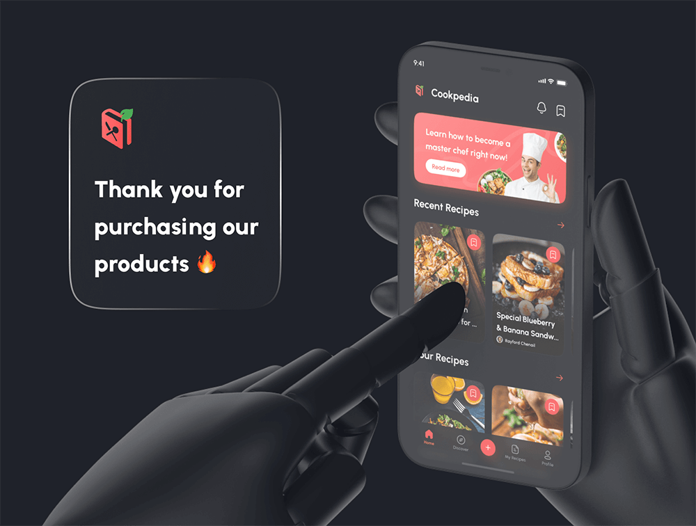 食物食谱应用程序 UI 套件 APP UI sucaiwan.com