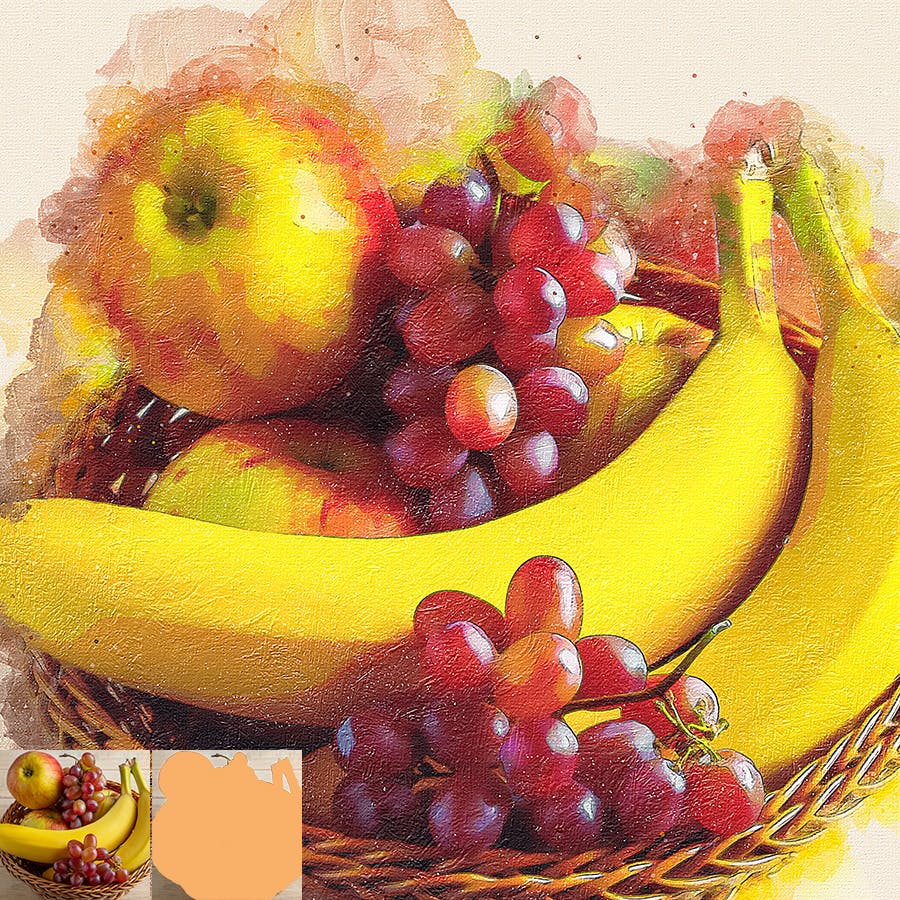 油画艺术效果照片处理Photoshop动作 Oil Painter Photoshop Action 插件预设 sucaiwan.com