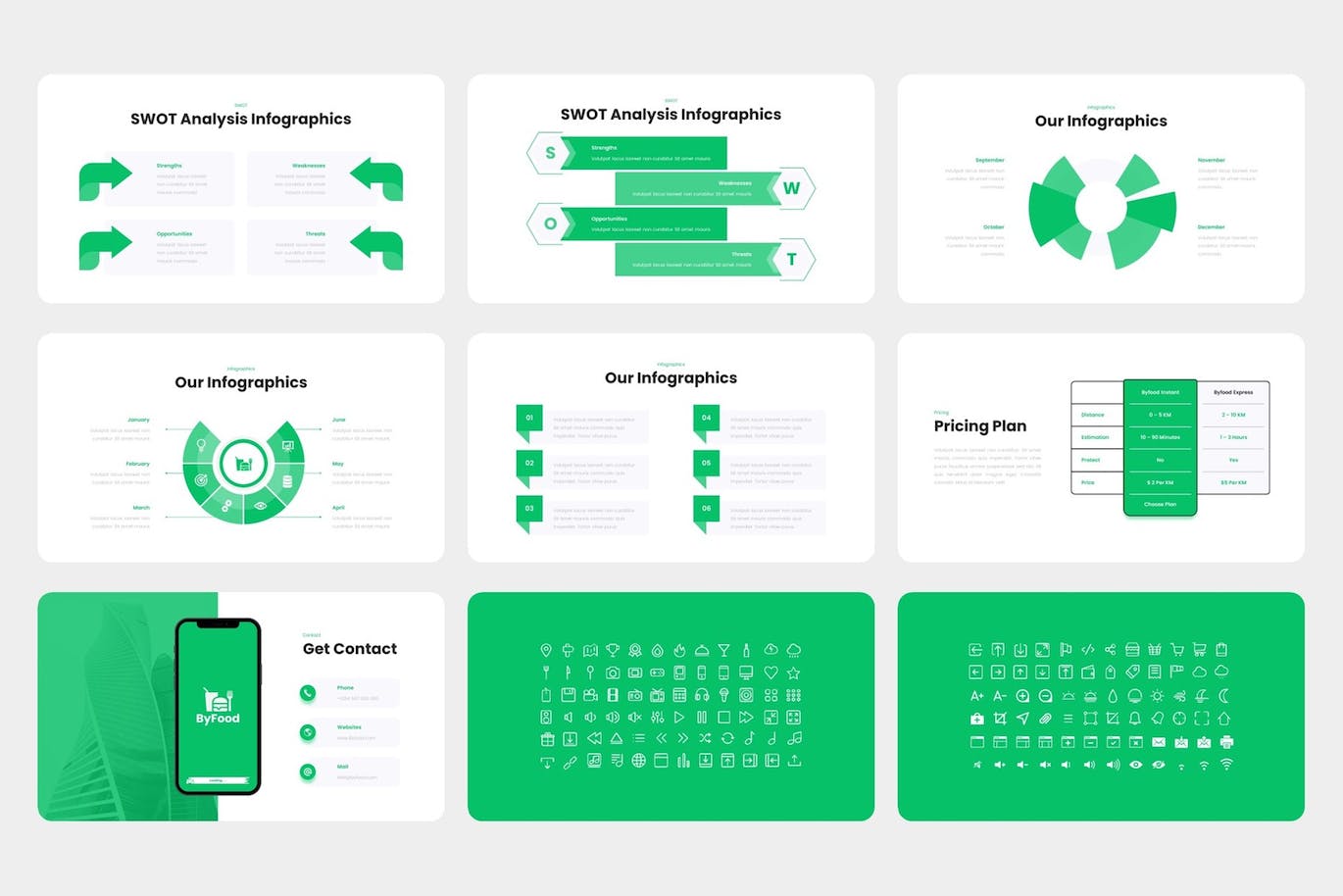 食品配送应用程序谷歌幻灯片模板下载 Byfood – Food Delivery Google Slides Template 幻灯图表 sucaiwan.com