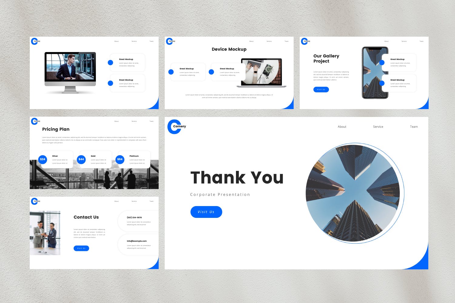 企业公司PPT素材 Cornery – Corporate PowerPoint Template 幻灯图表 sucaiwan.com