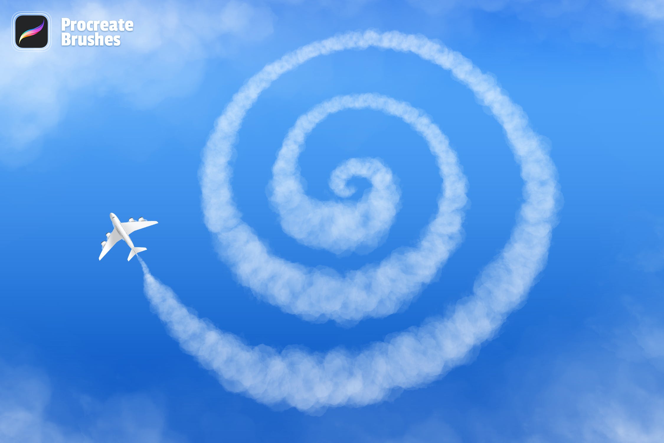 白云纹理Procreate笔刷 Clouds Procreate Brushes 笔刷资源 sucaiwan.com