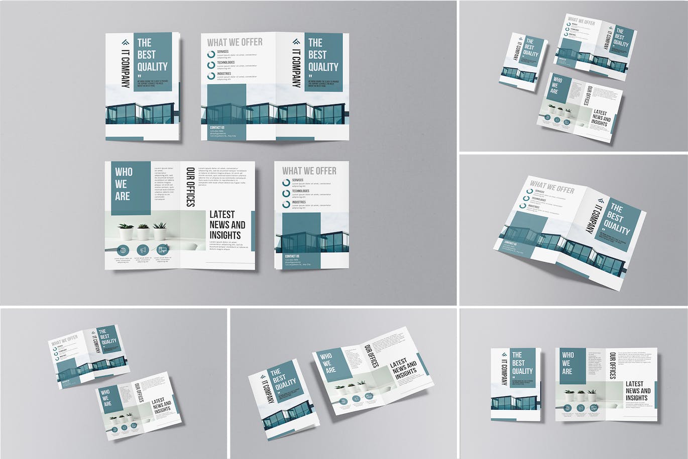 A5双折小册子/宣传册样机 A5 Bifold Brochure Mockup 样机素材 sucaiwan.com