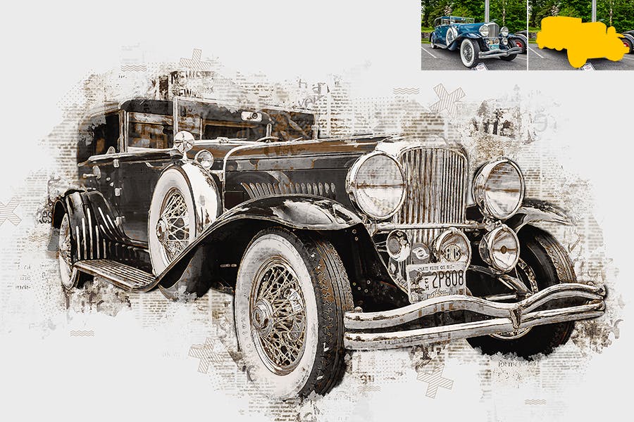 抽象报纸效果照片处理Photoshop动作 Abstract Newspaper Photoshop Action 插件预设 sucaiwan.com