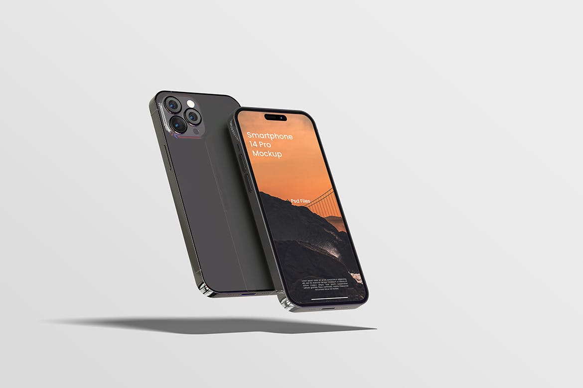16种不同样式iPhone 14 Pro手机样机图 Smartphone 14 Pro Mockup 样机素材 sucaiwan.com