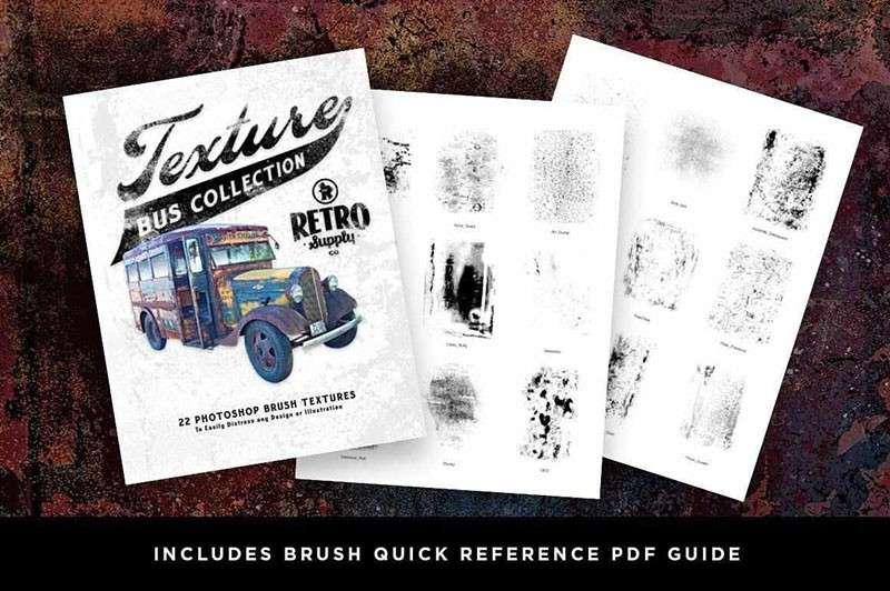 22个复古做旧PS笔刷和AI矢量纹理套装 笔刷资源 sucaiwan.com