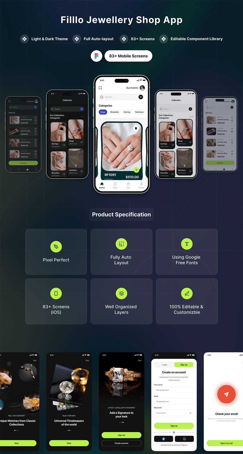 珠宝店App应用程序UI套件 APP UI sucaiwan.com
