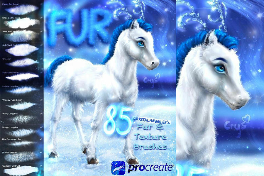 Procreate笔刷-毛绒动物玩偶毛皮制作Procreate笔刷素材 笔刷资源 sucaiwan.com