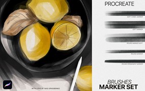 用于Procreate的逼真标记笔刷 Realistic Marker for Procreate