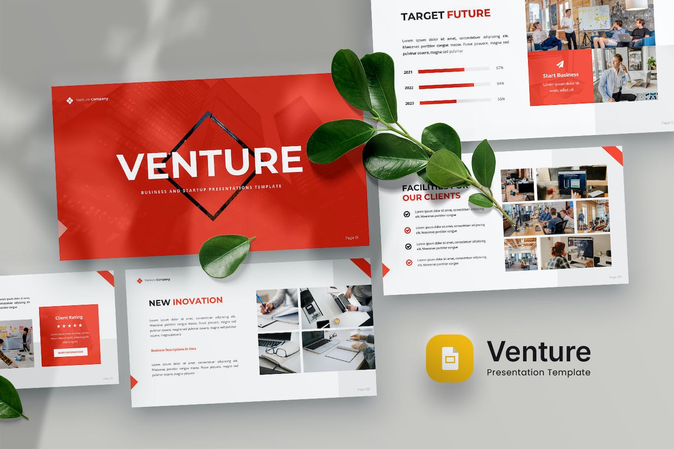 商业与创业谷歌幻灯片模板 Venture – Business & Startup Google Slide Template 幻灯图表 sucaiwan.com