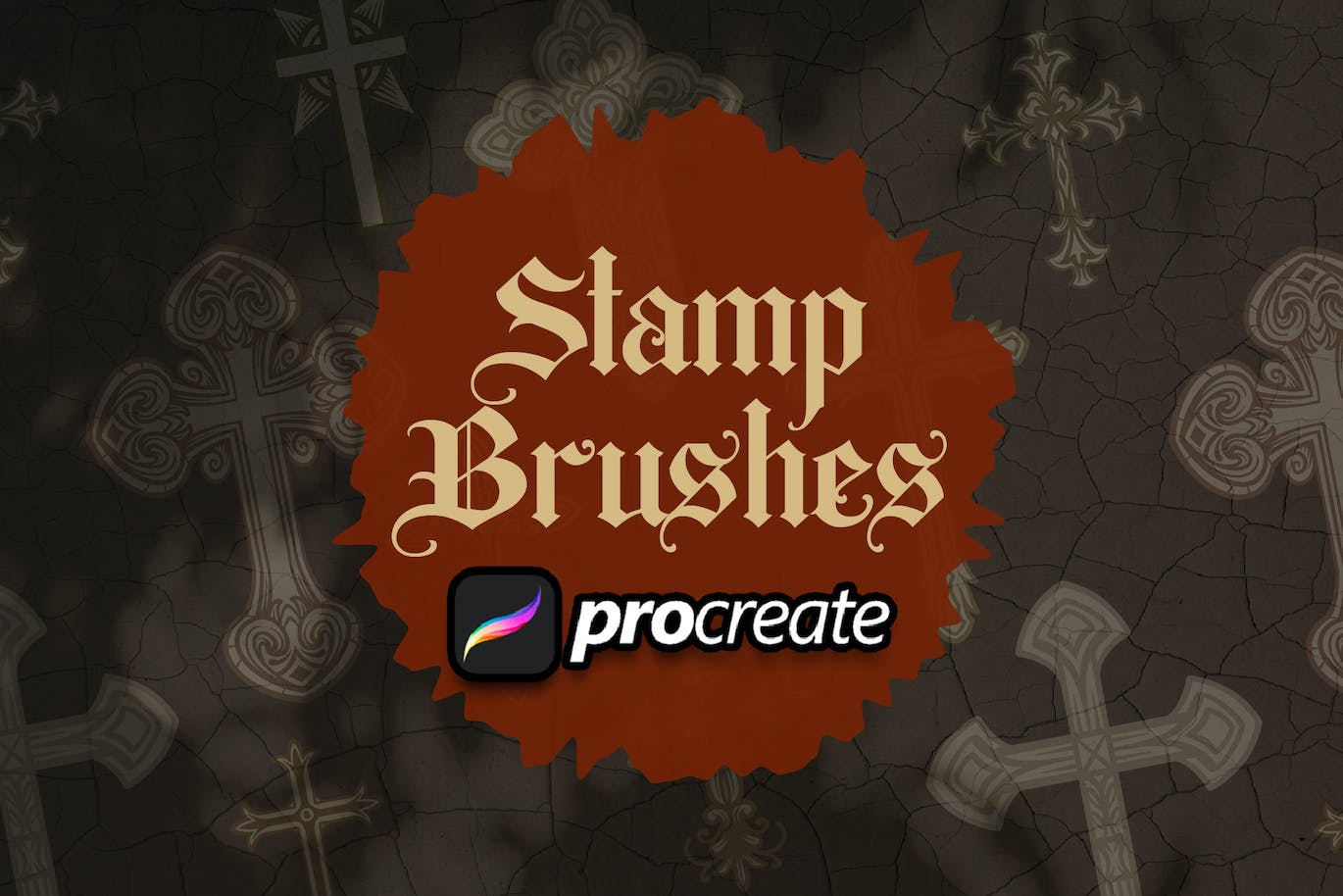 十字架纹章Procreate印章绘画笔刷素材 Cross Heraldic Brush Stamp Procreate 笔刷资源 sucaiwan.com