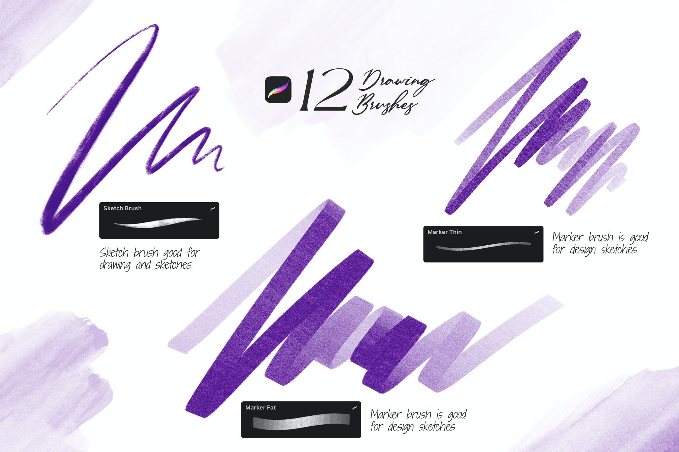 绘图Procreate笔刷 Drawing Procreate Brushes 笔刷资源 sucaiwan.com