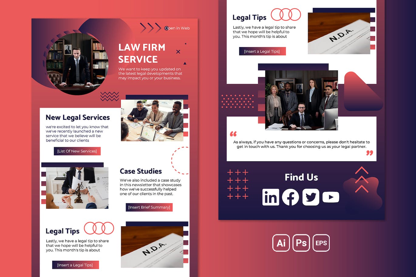 公司业务推广电子邮件通讯模板 Company Email Newsletter APP UI sucaiwan.com