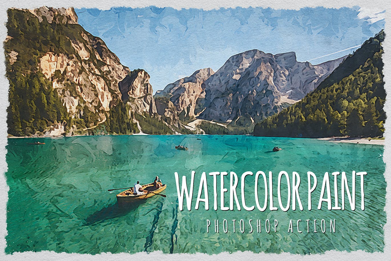 水彩绘画照片处理效果PS动作模板v2 Watercolor Paint V.2 – Photoshop Action 插件预设 sucaiwan.com