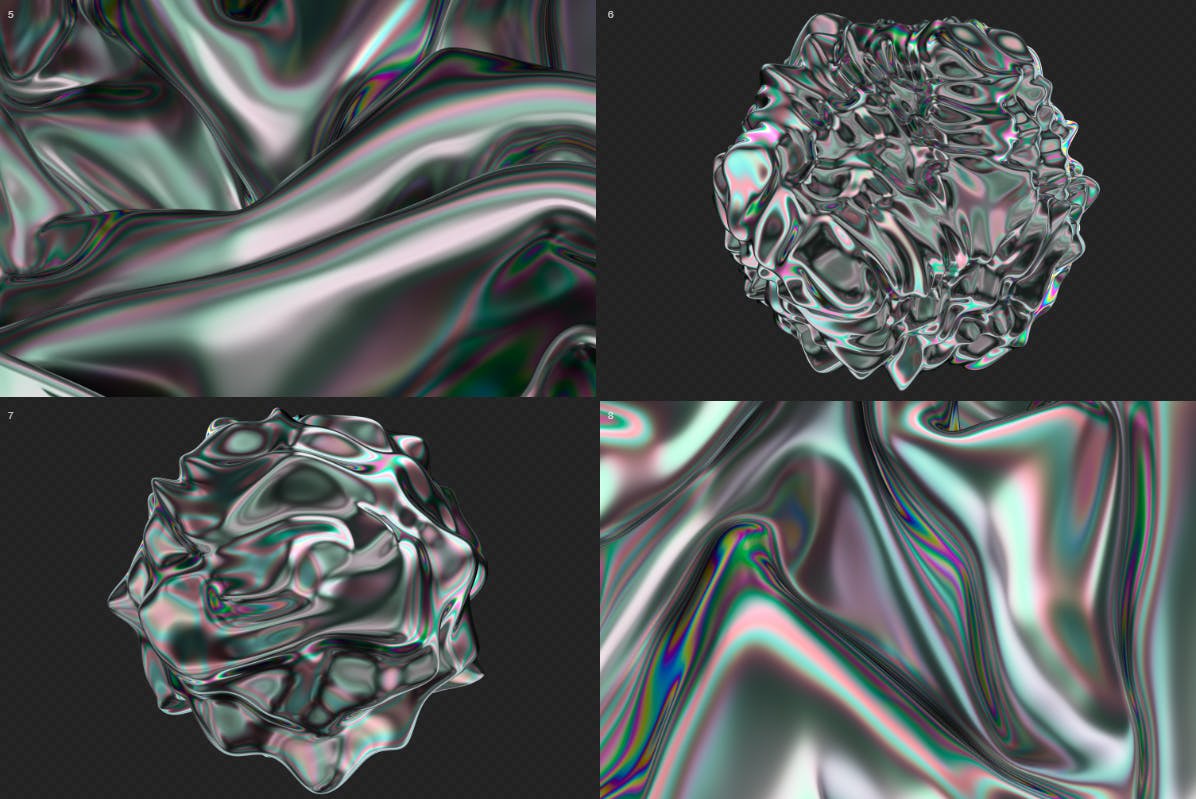 15个全息彩虹色的抽象背景图片素材 Iridescent Abstract Backgrounds 图片素材 sucaiwan.com