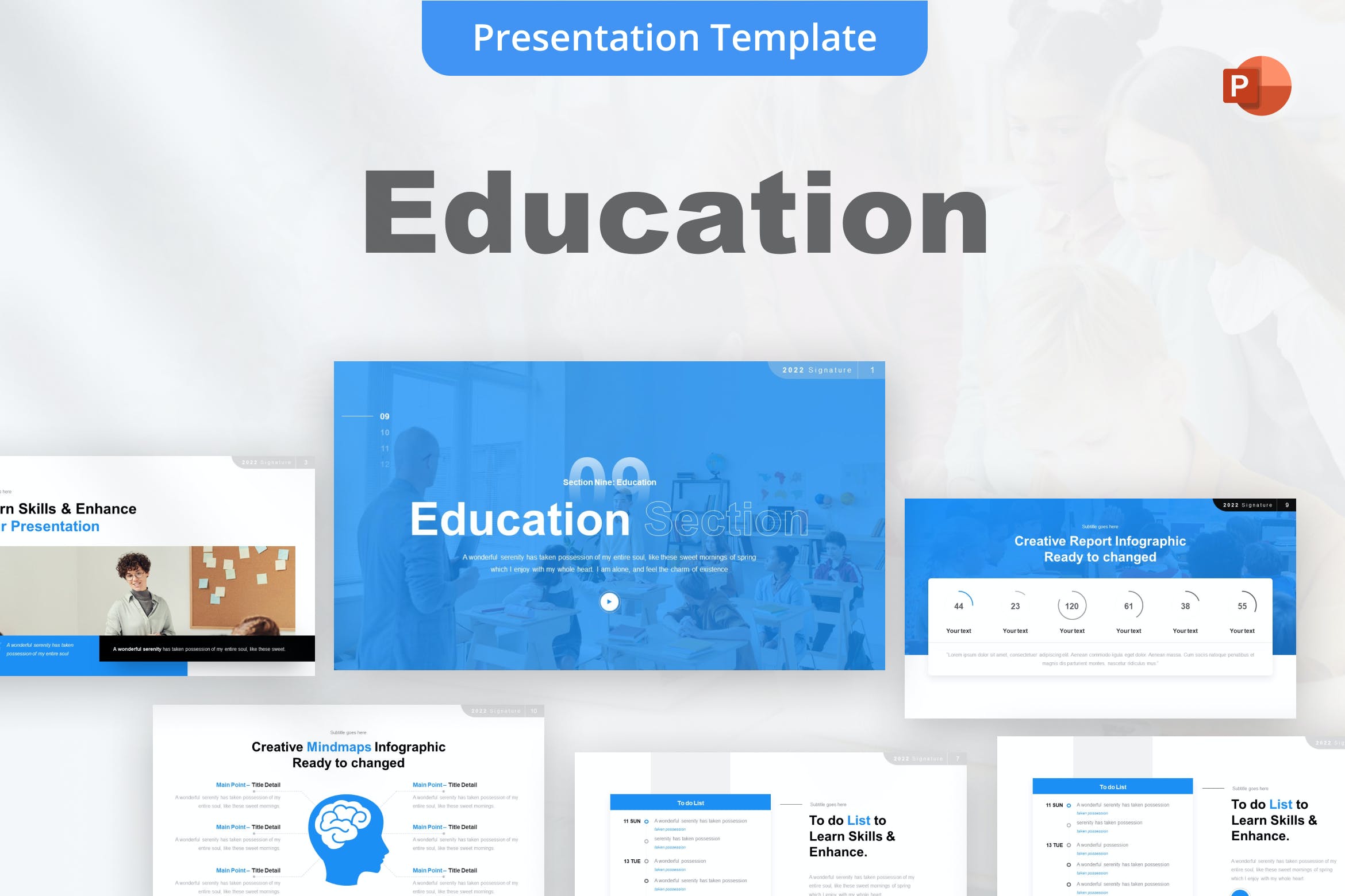 学生教育PowerPoint演示模板 Education PowerPoint Template 幻灯图表 sucaiwan.com