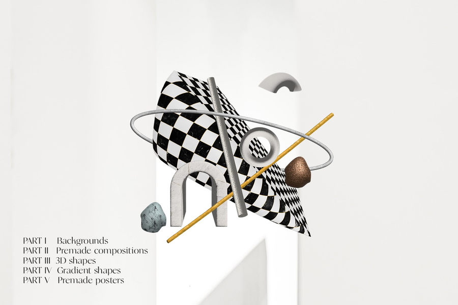 PNG素材-抽象3D几何形状和抽象背景图形元素素材合集 图片素材 sucaiwan.com