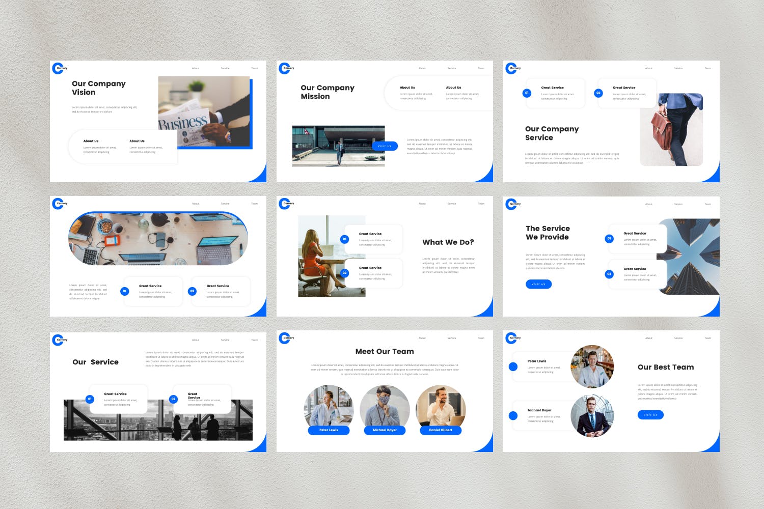 企业公司PPT素材 Cornery – Corporate PowerPoint Template 幻灯图表 sucaiwan.com