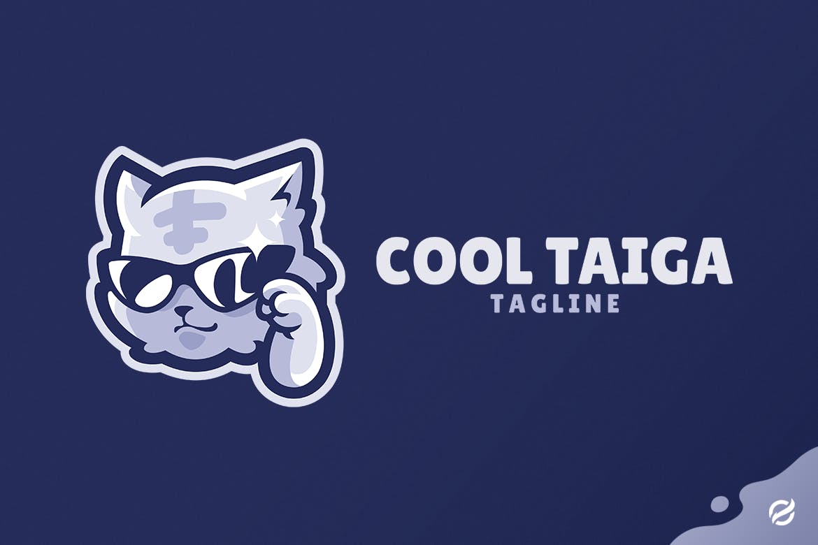 墨镜老虎Logo插画模板 Cool Taiga 图片素材 sucaiwan.com