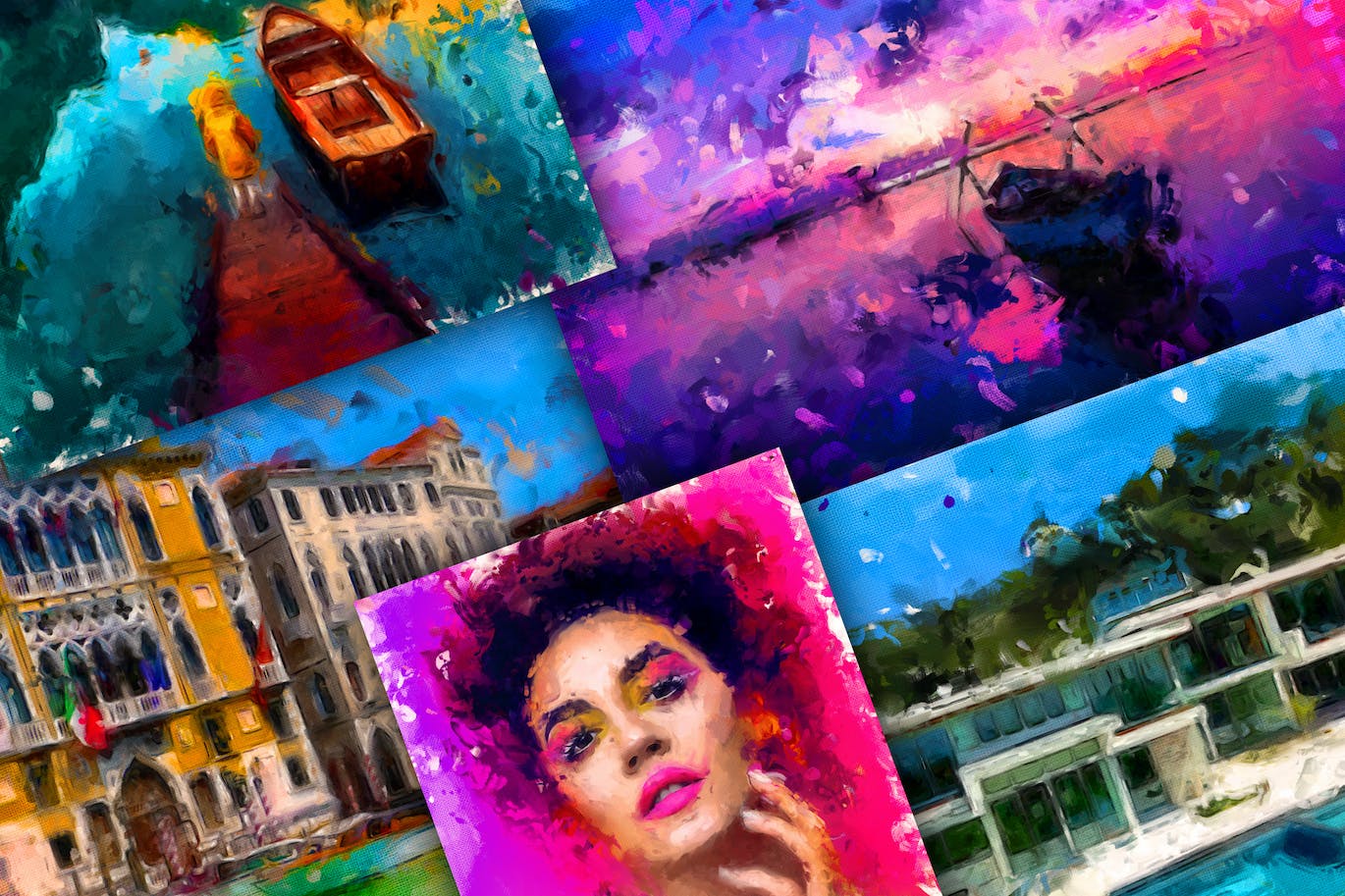 疯狂绘画效果照片处理Photoshop动作 Crazy Painting Photoshop Action 插件预设 sucaiwan.com