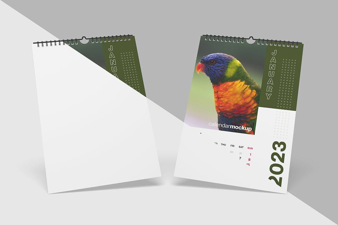 挂历日历设计样机 Wall Calendar Mockup 样机素材 sucaiwan.com