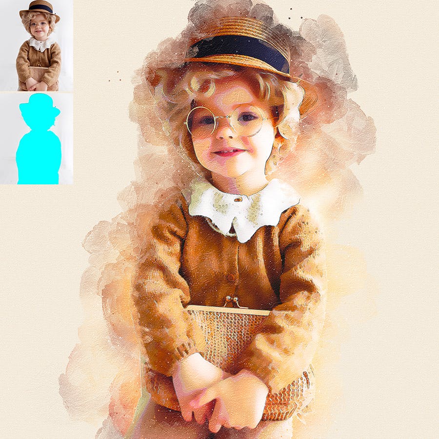 油画艺术效果照片处理Photoshop动作 Oil Painter Photoshop Action 插件预设 sucaiwan.com