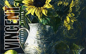 梵高绘画照片处理效果PS动作模板 Vincent – Photoshop Action