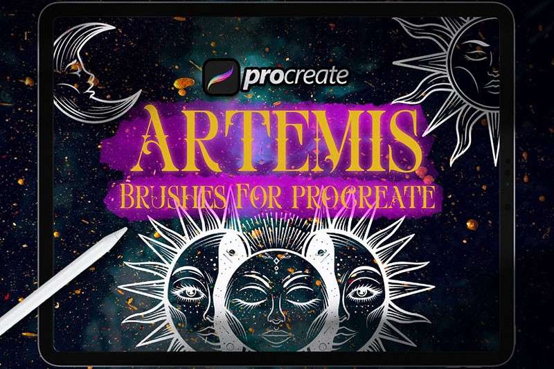 古希腊太阳神符号Procreate笔刷 笔刷资源 sucaiwan.com