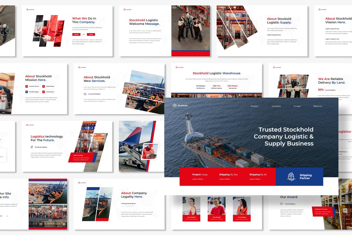 物流和供应Powerpoint幻灯片模板 Stockhold – Logistic & Supply PowerPoint 幻灯图表 sucaiwan.com