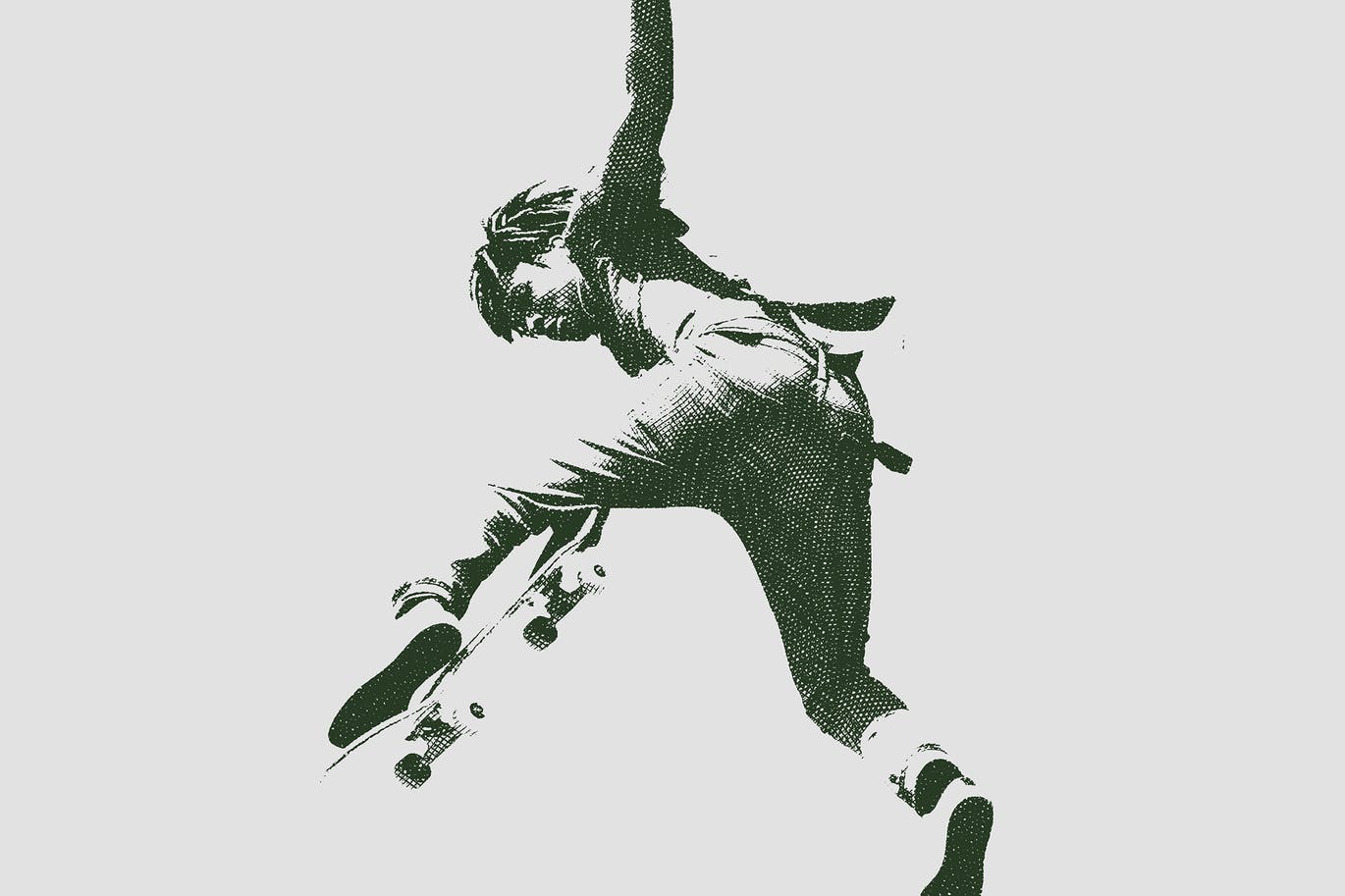 半色调雕刻PS照片效果模板 Engraving Photoshop Effect 插件预设 sucaiwan.com